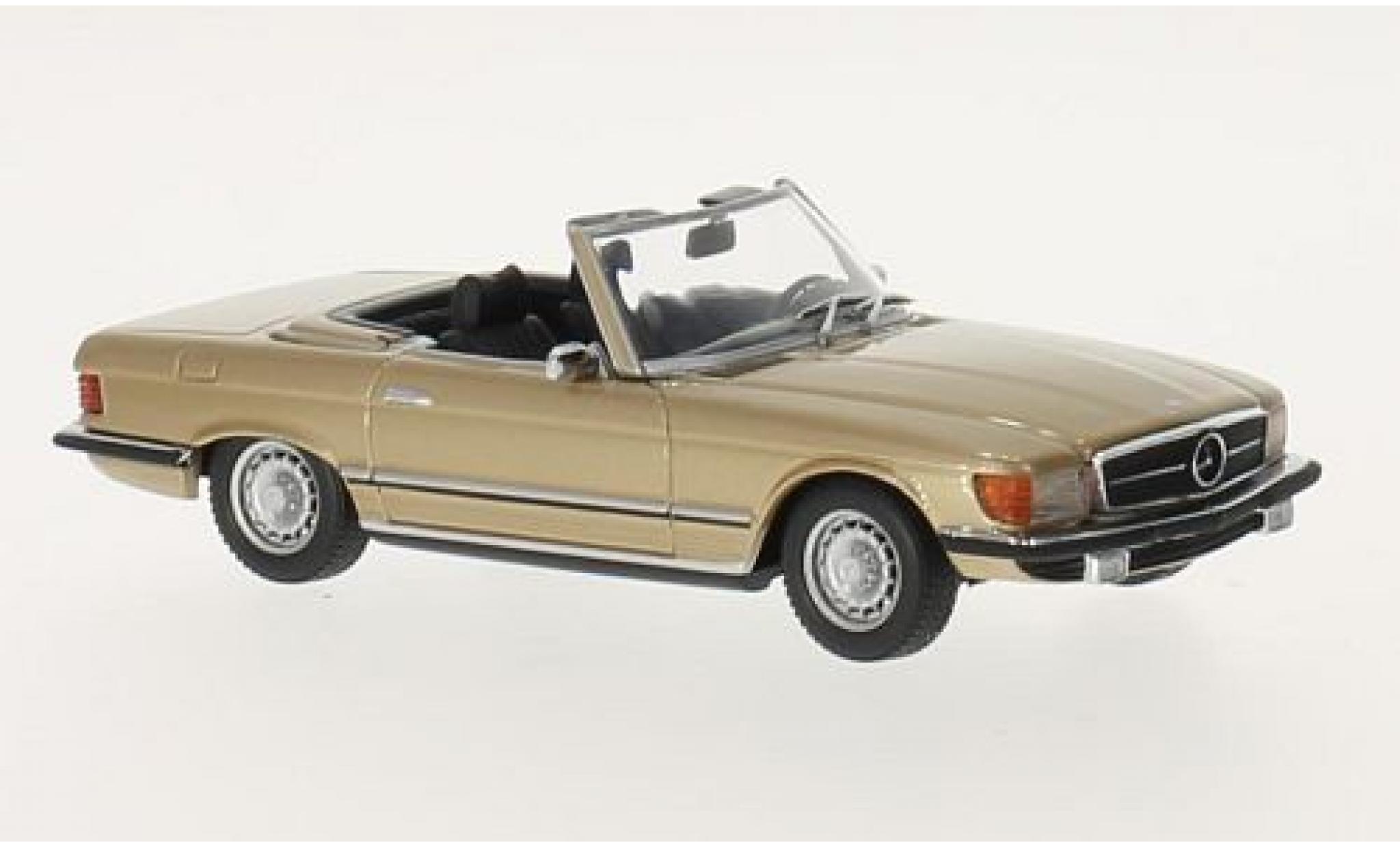 Mercedes 350 1/43 Maxichamps SL (R107) gold 1974 modelauto