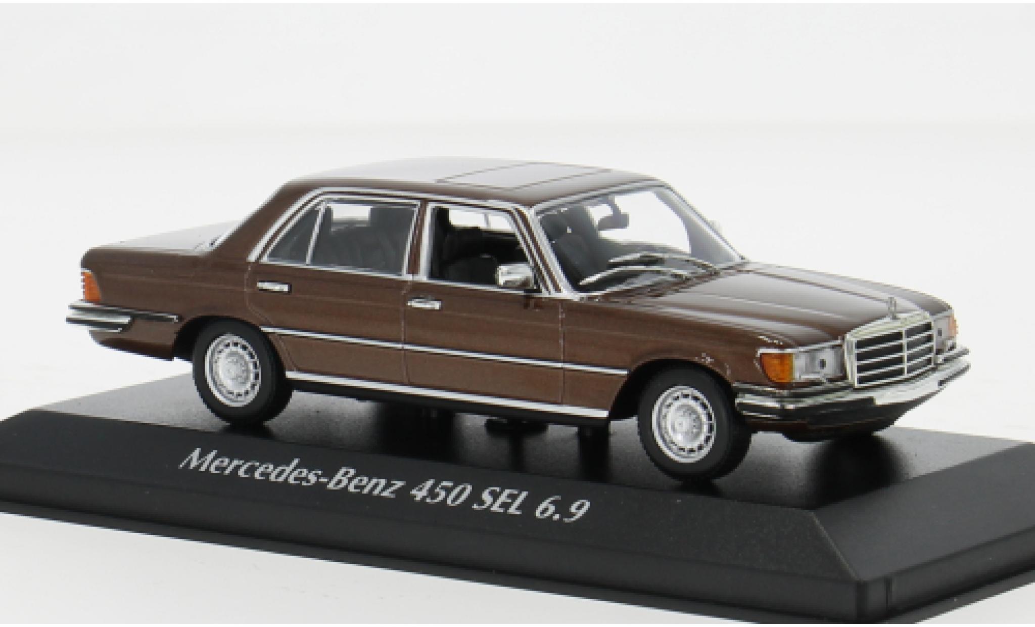 Mercedes 450 1/43 Maxichamps SEL (W116) metallic bruin 1972 1:43 modelauto