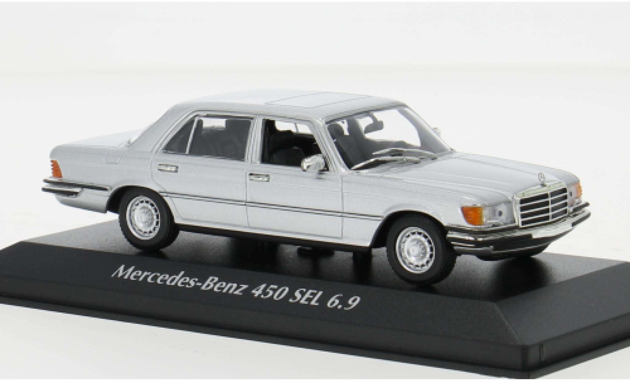 Mercedes 450 1/43 Maxichamps SEL (W116) grijs 1972 1:43 modelauto