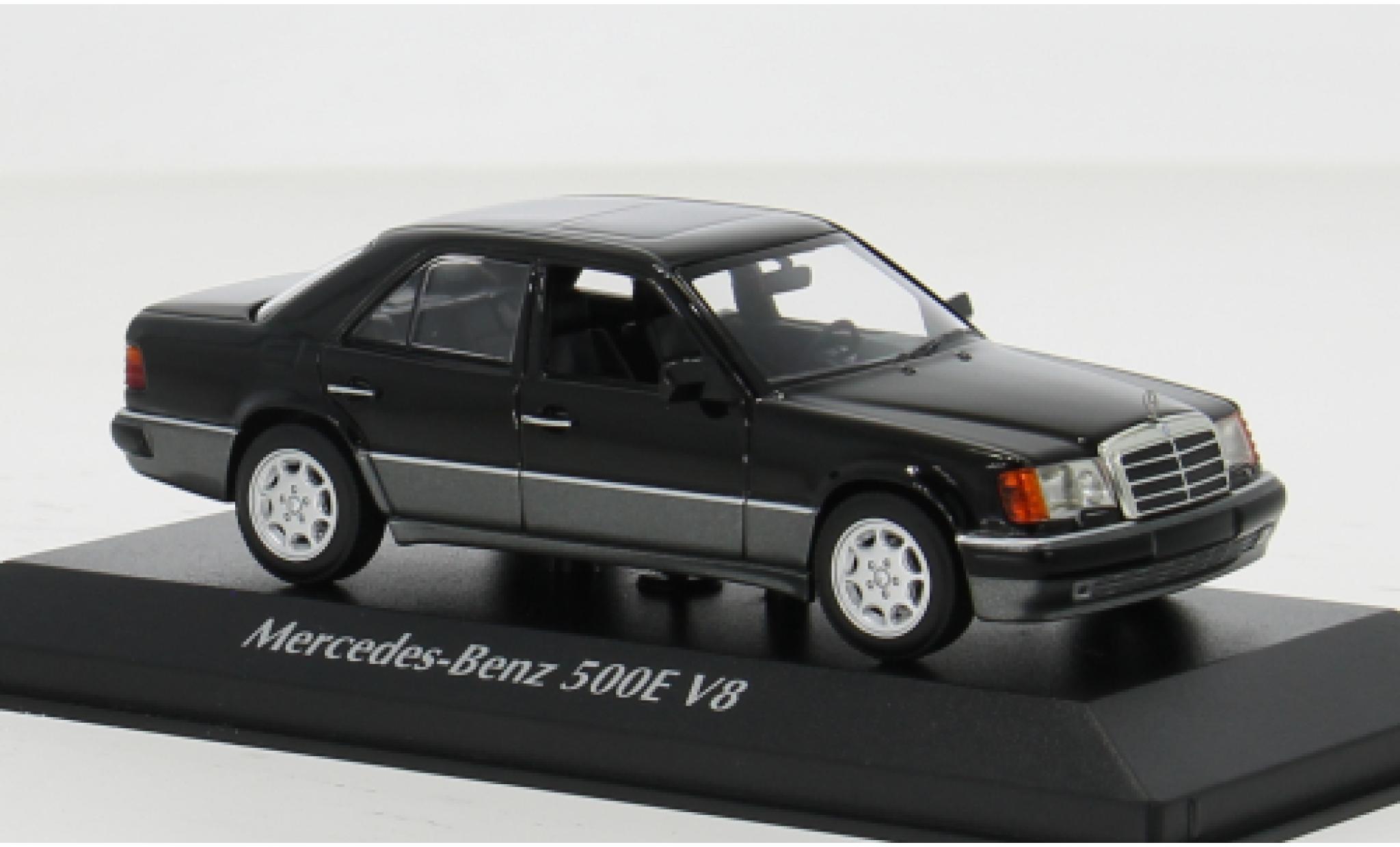 Mercedes 500 1/43 Maxichamps E (W124) zwart 1991 1:43 modelauto