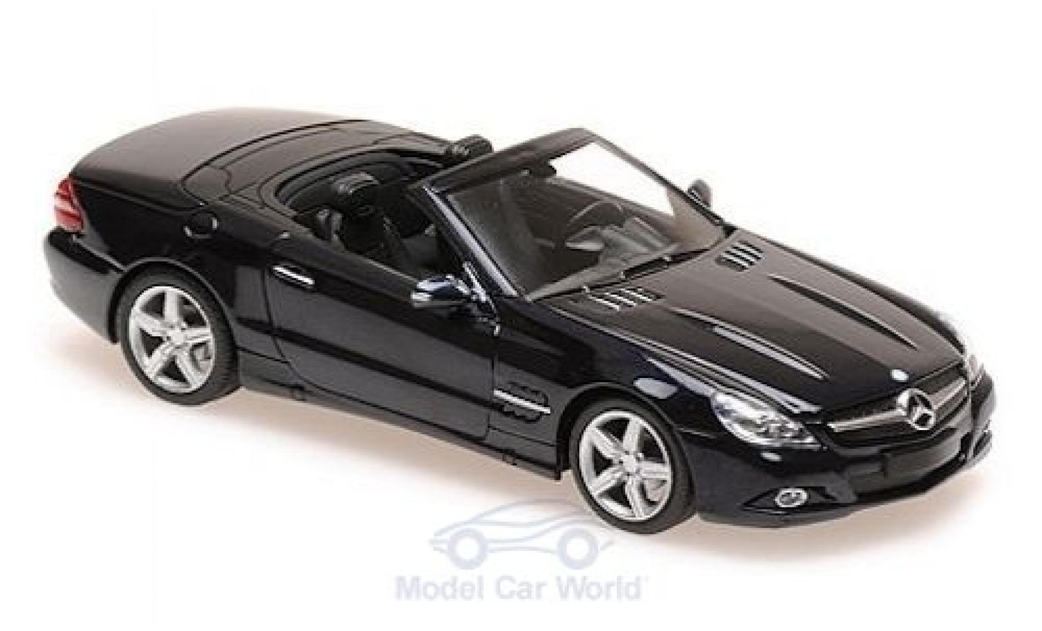 Mercedes Classe SL 1/43 Maxichamps (R230) metallic blauw 2008 modelauto
