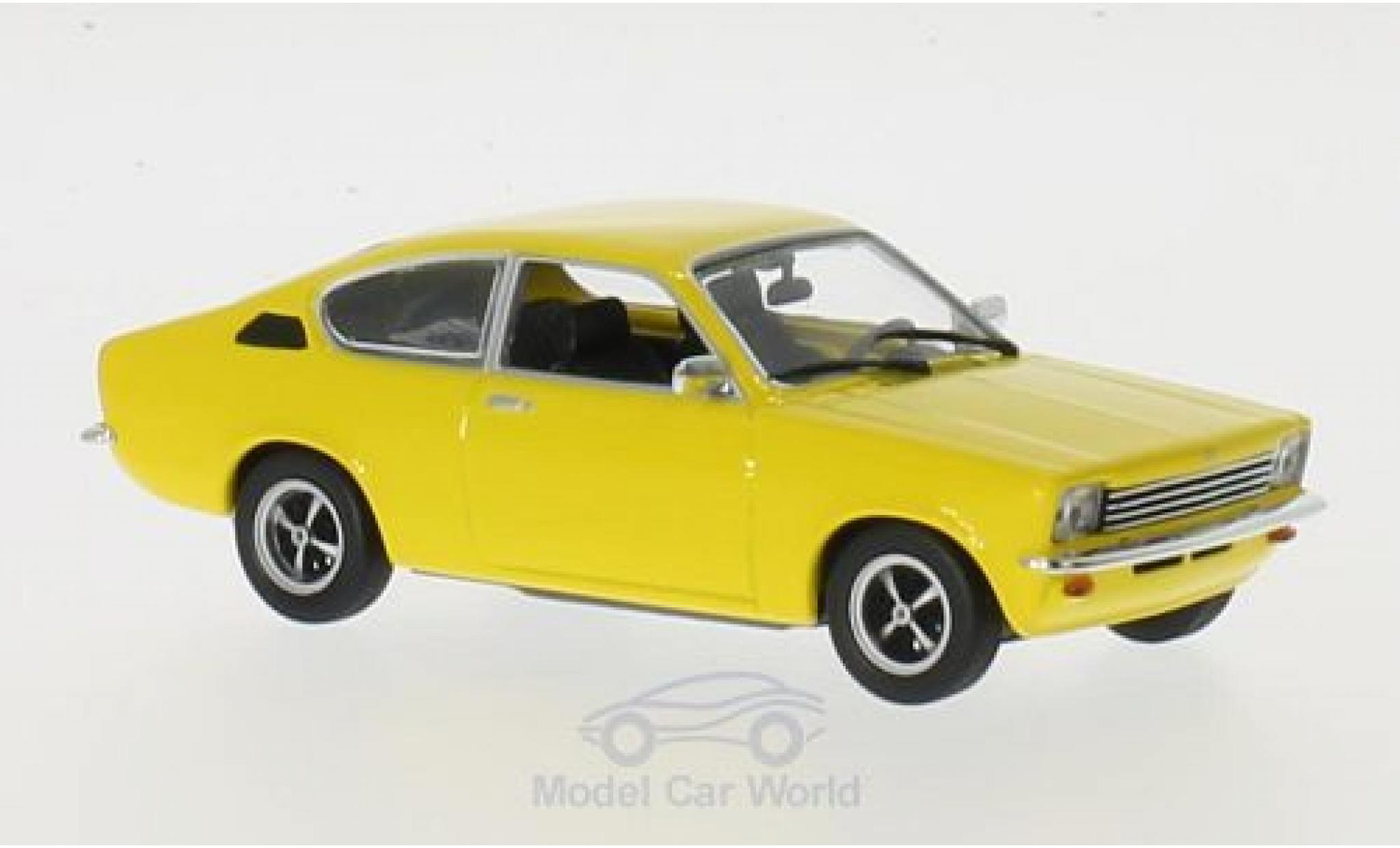 Opel Kadett E 1/43 Maxichamps C Coupe geel 1974 modelauto