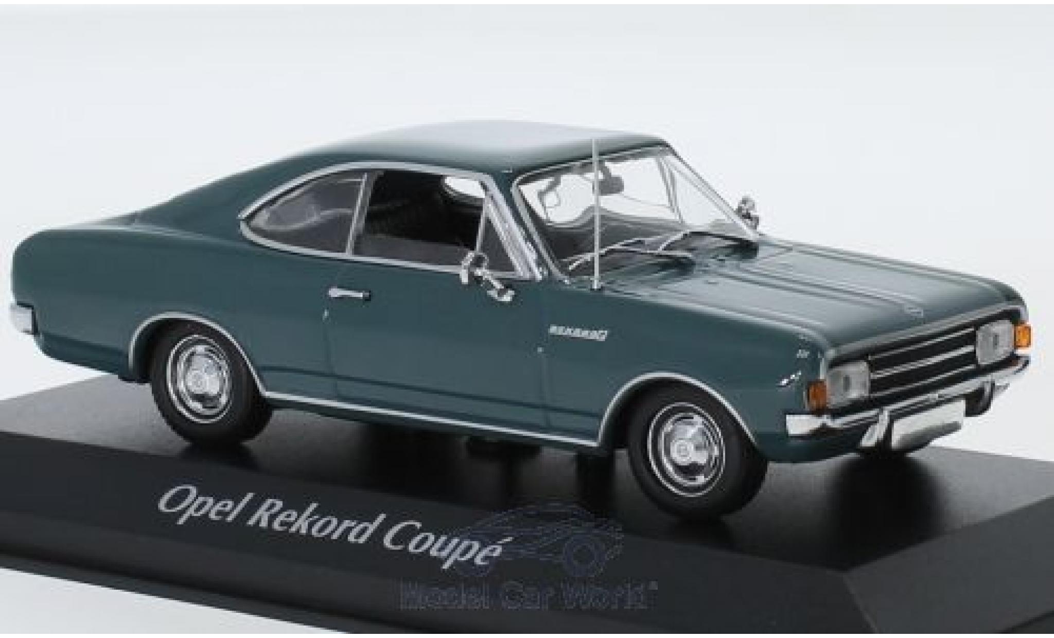 Opel Rekord 1/43 Maxichamps C Coupe blauw 1966 modelauto