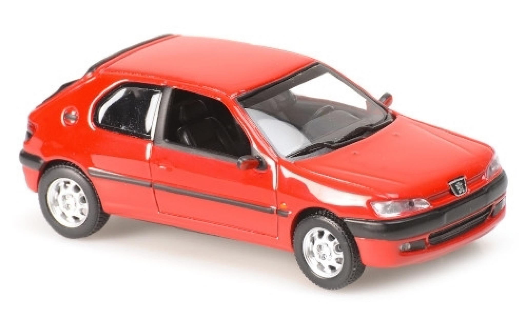 Peugeot 306 1/43 Maxichamps rood 1998 modelauto