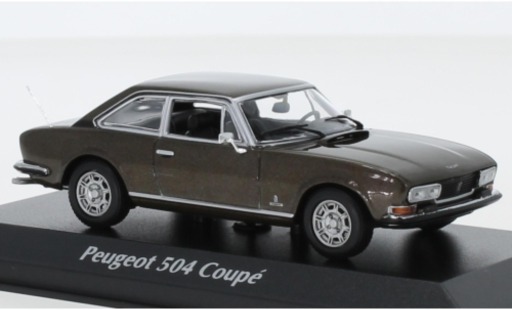 Peugeot 504 1/43 Maxichamps Coupe metallic bruin 1976 modelauto