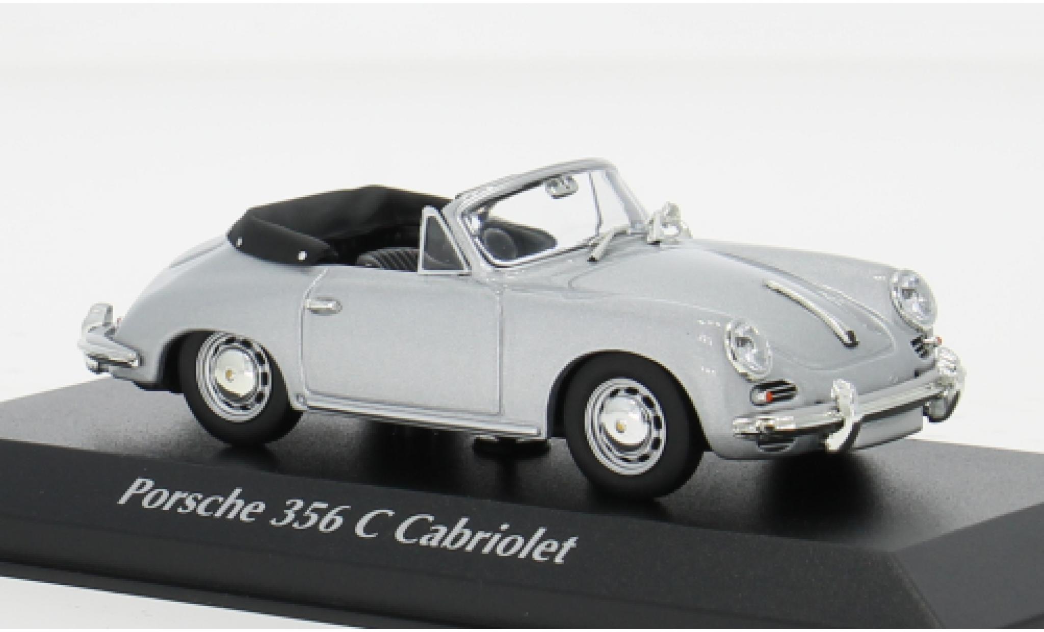 Porsche 356 1/43 Maxichamps C Cabriolet grijs 1965 1:43 modelauto