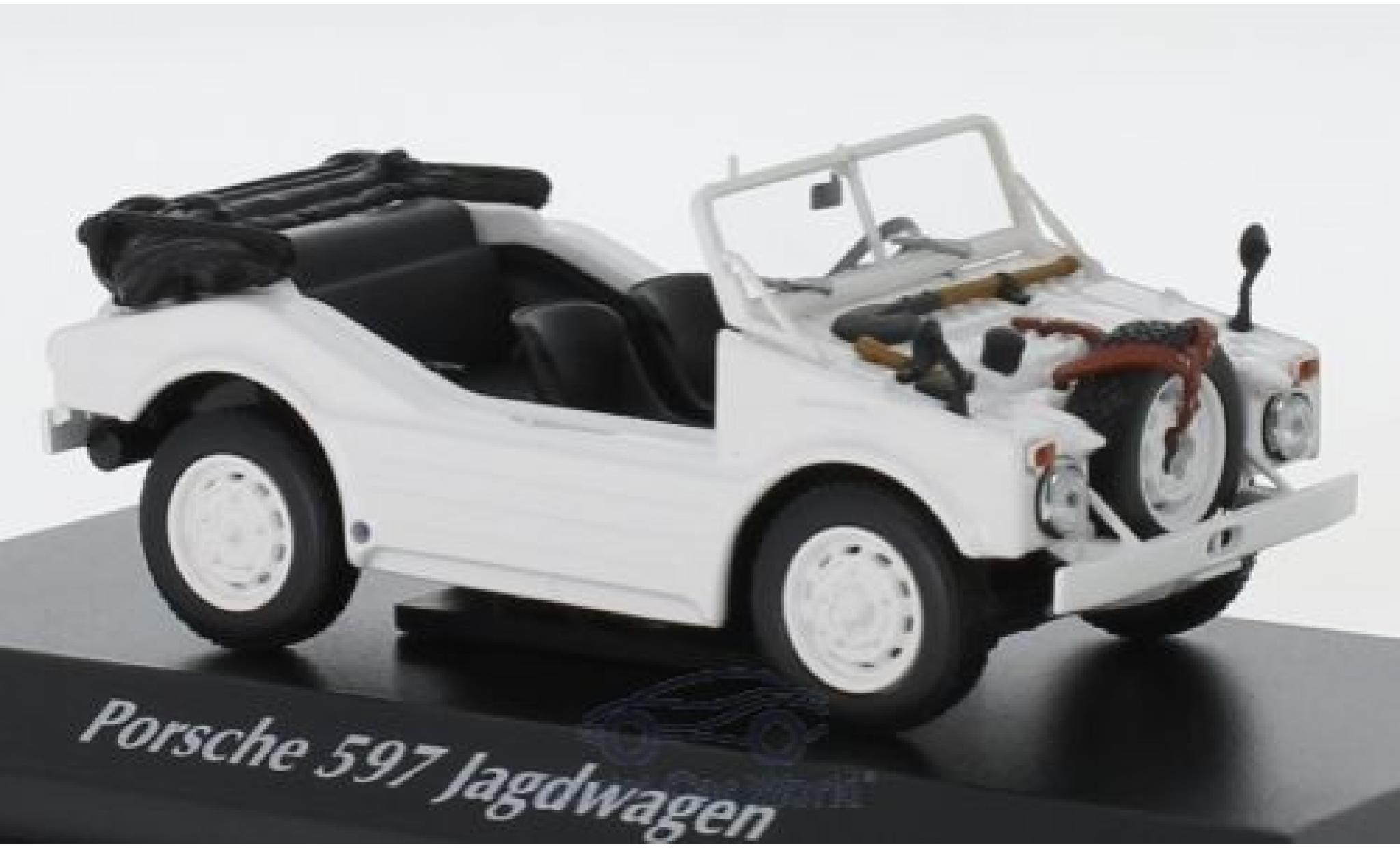 Porsche 597 1/43 Maxichamps Jagdwagen wit 1954 modelauto
