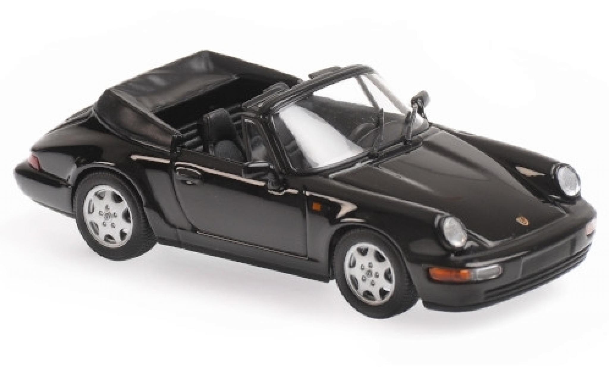 Porsche 964 1/43 Maxichamps 911 Carrera 4 Cabriolet () zwart 1990 modelauto