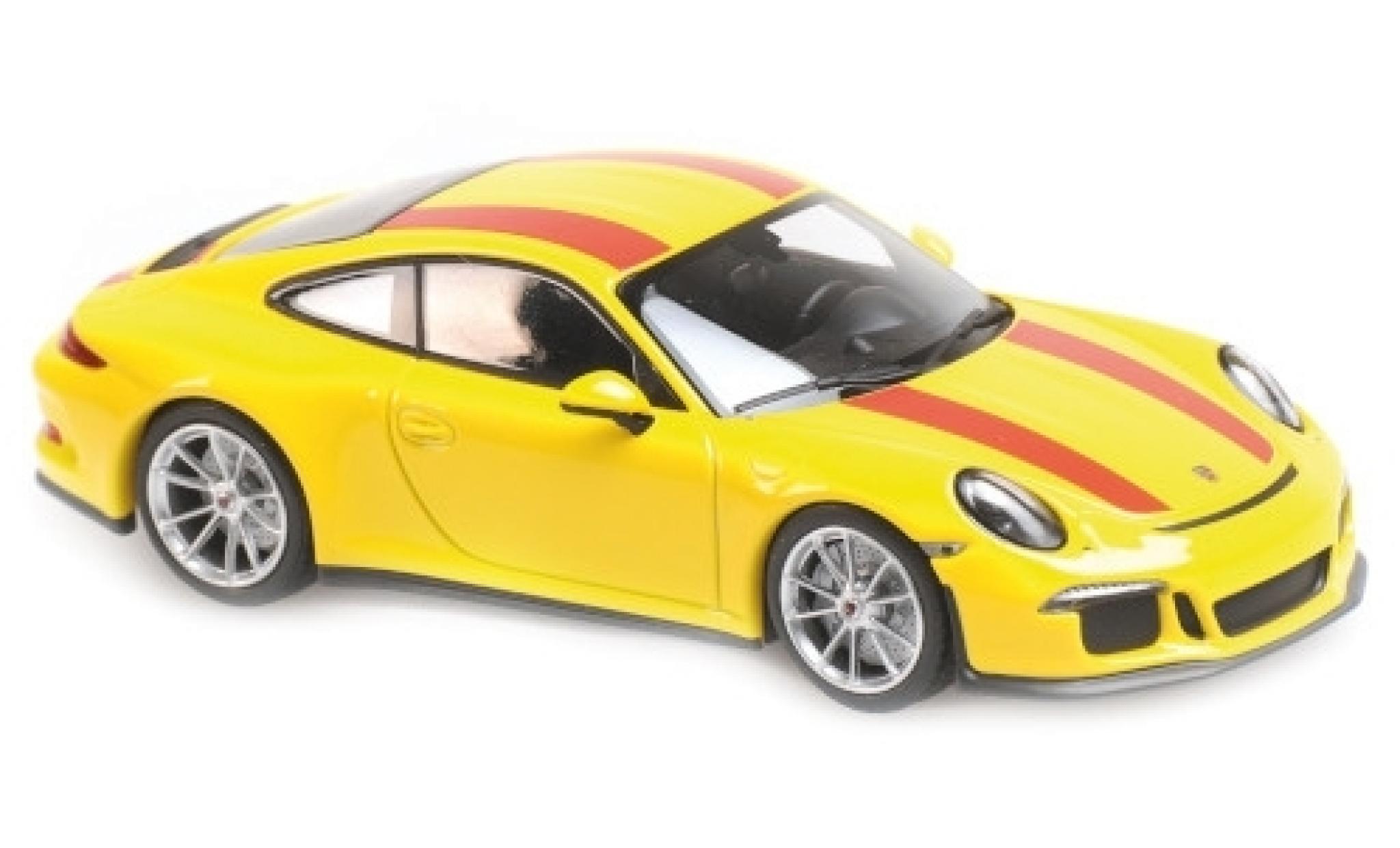 Porsche 991 R 1/43 Maxichamps 911 R () geel/rood 2016 modelauto