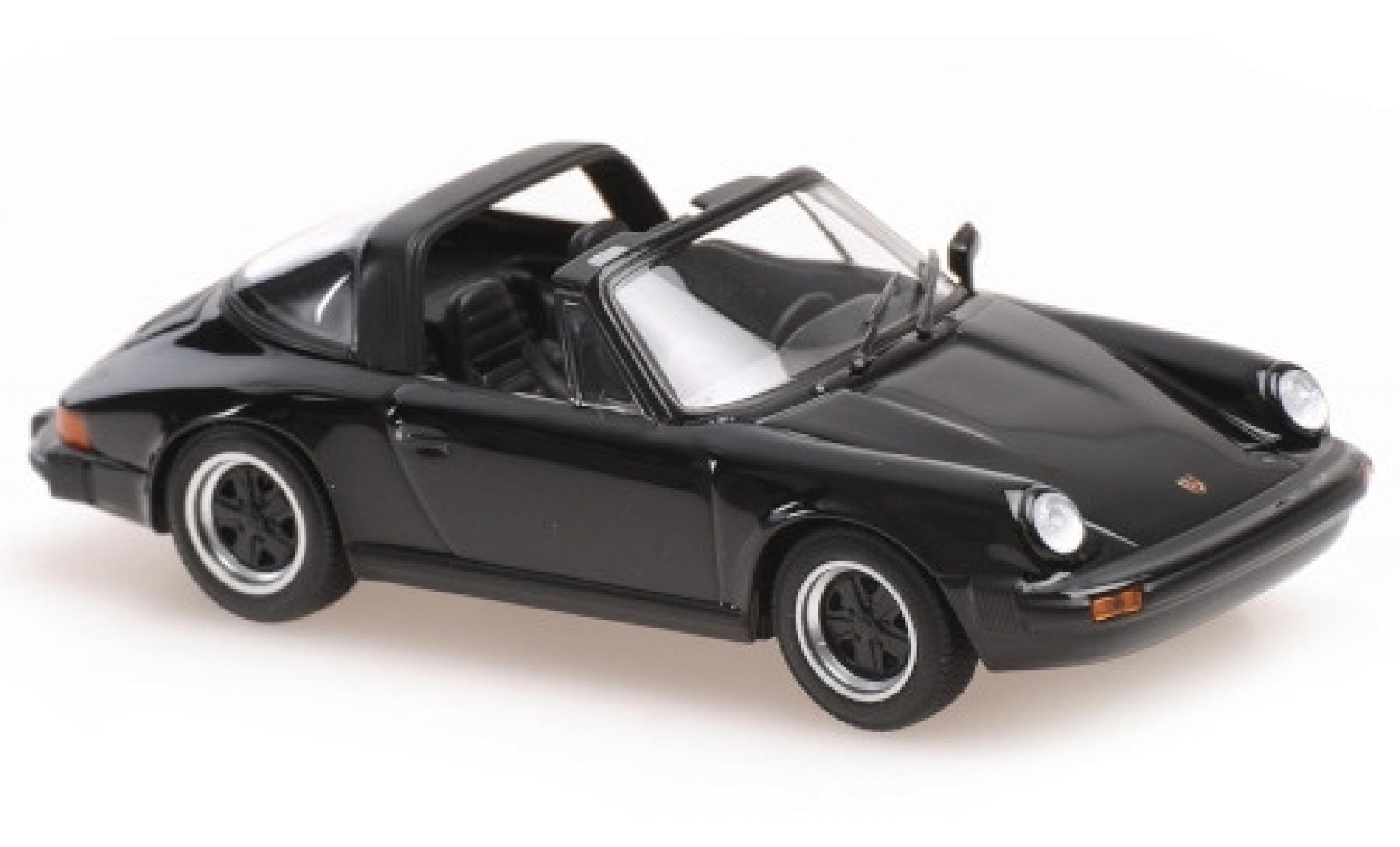 Porsche 930 Targa 1/43 Maxichamps 911 Targa zwart 1977 modelauto