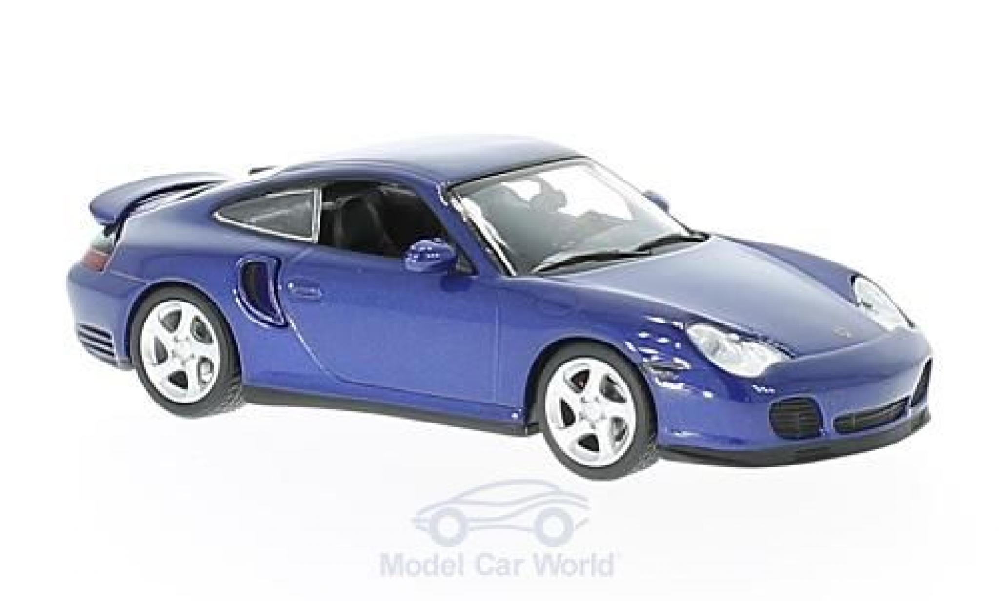 Porsche 996 Turbo 1/43 Maxichamps 911 Turbo () metallic blauw 1999 modelauto