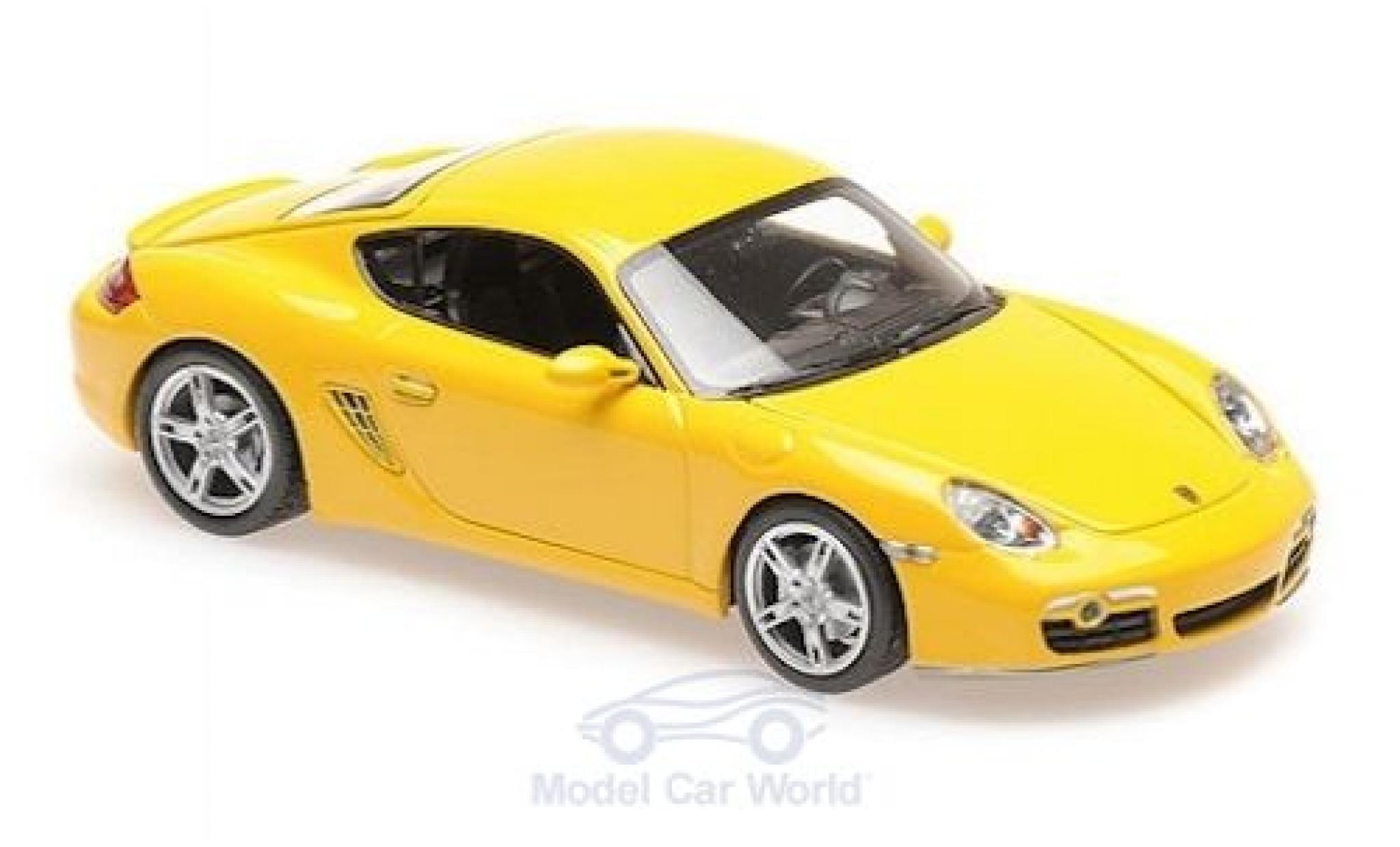Porsche Cayman S 1/43 Maxichamps S geel 2005 modelauto
