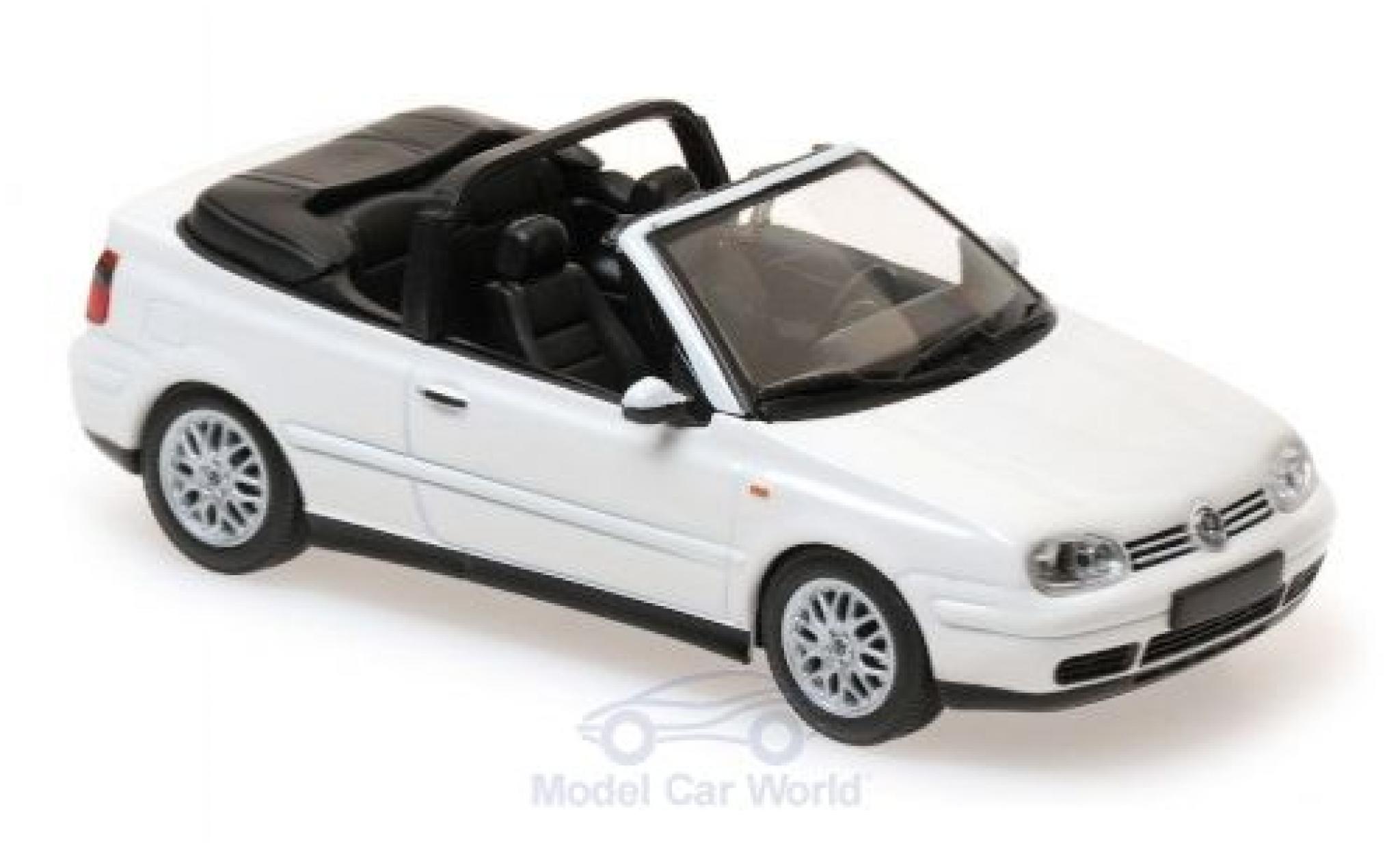 Volkswagen Golf 1/43 Maxichamps IV Cabriolet wit 1998 modelauto