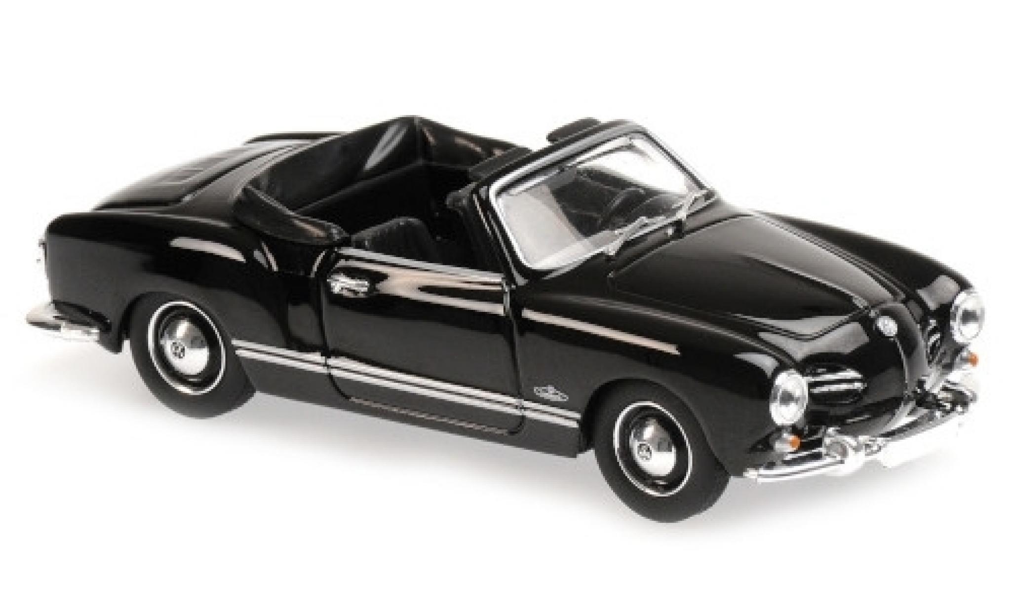 Volkswagen Karmann 1/43 Maxichamps Ghia Cabriolet (Typ 14) zwart 1955 modelauto