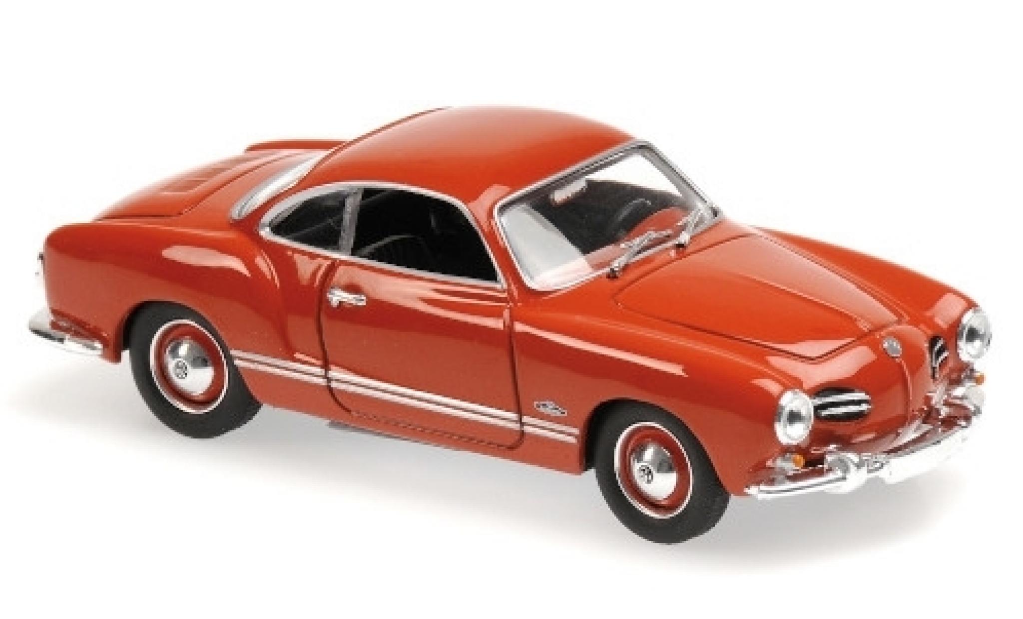 Volkswagen Karmann 1/43 Maxichamps Ghia Coupe rood 1955 modelauto