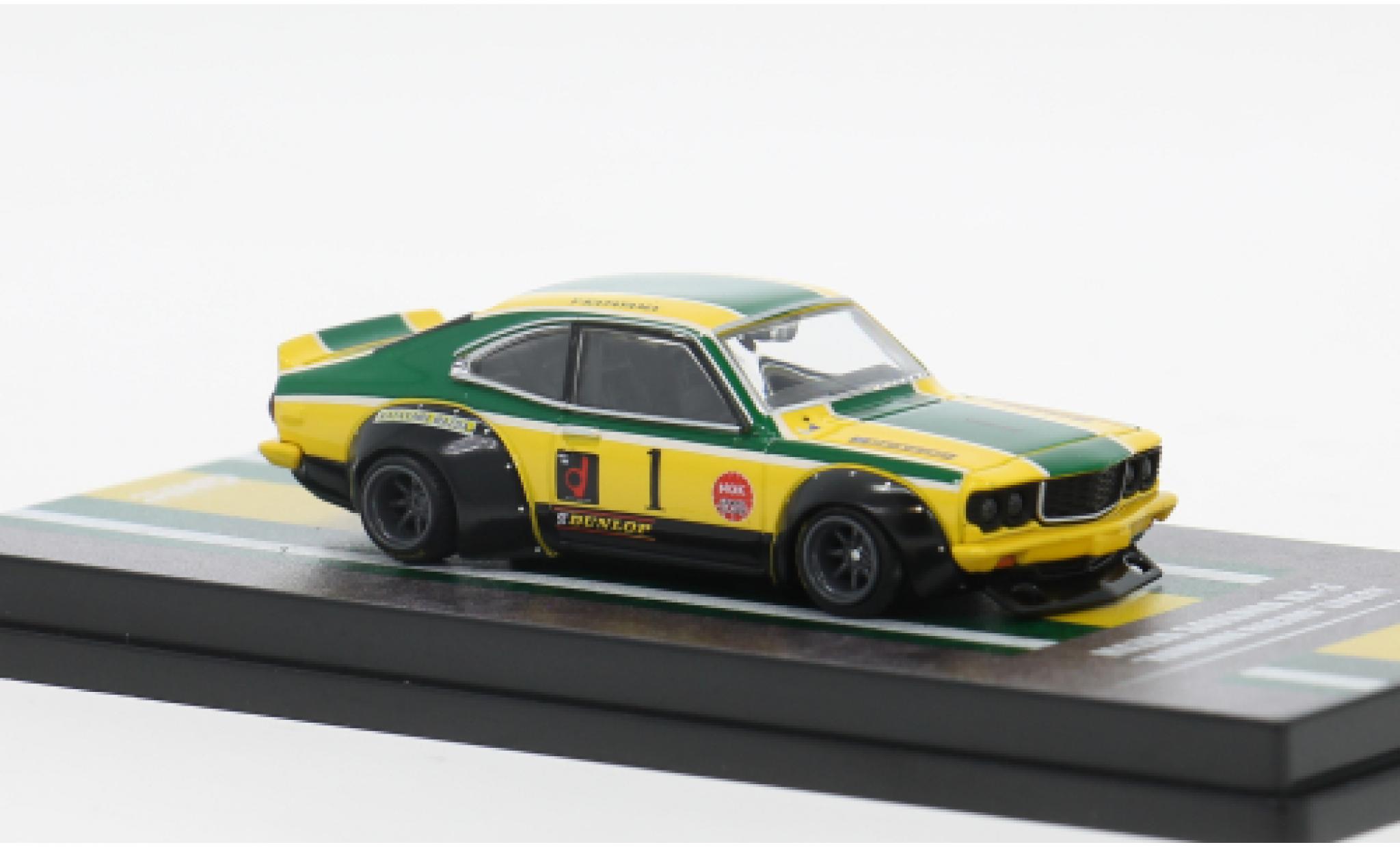Mazda RX3 1/64 INNO64 Savanna geel/groen 1971 1:64 modelauto