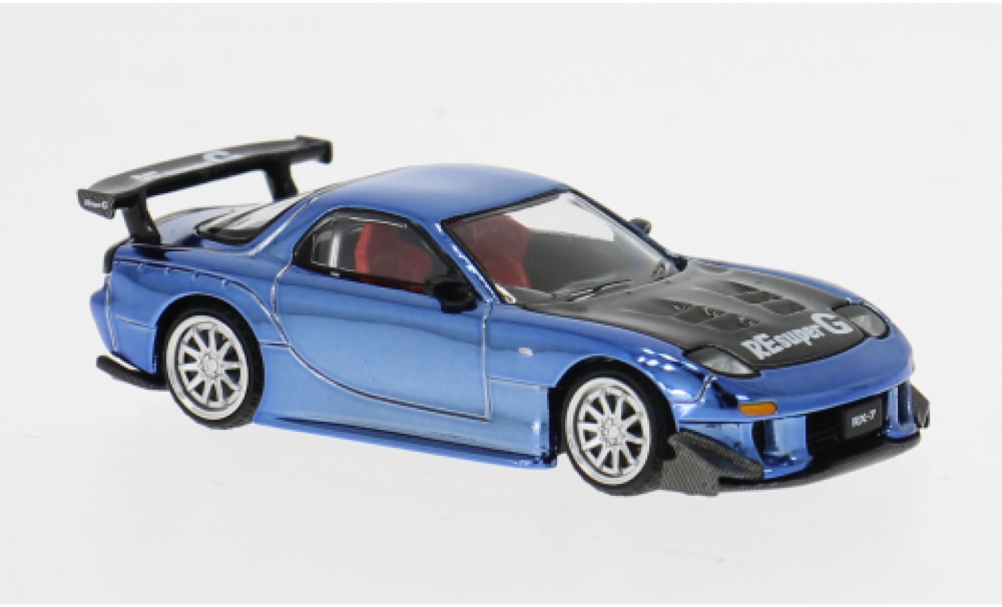 Mazda RX7 1/64 Pop Race RE-Amemiya blauw 1:64 modelauto