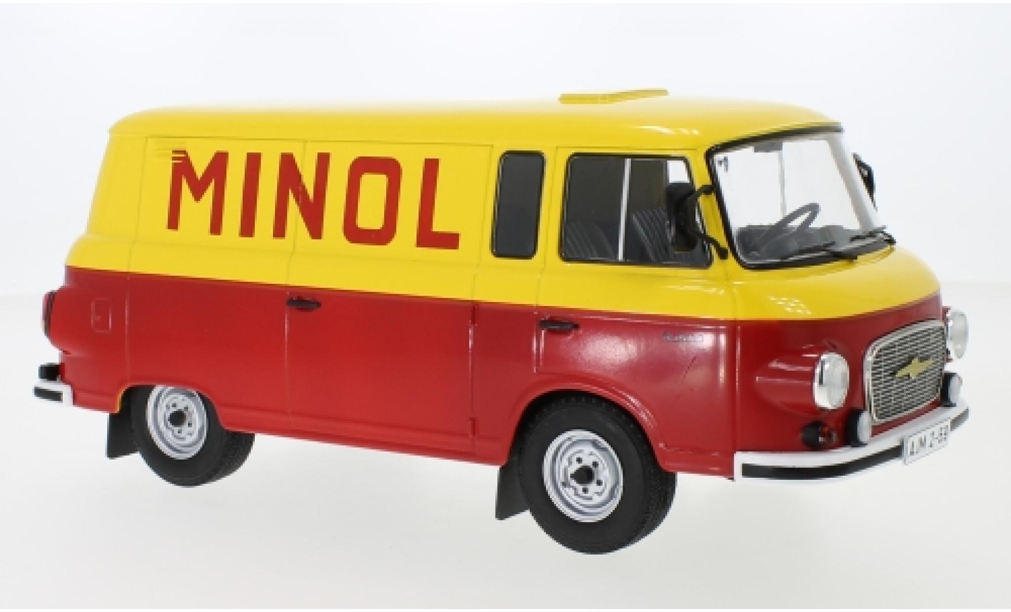 Barkas B 1000 1/18 MCG Bestelwagen geel/rood Minol 1970 modelauto