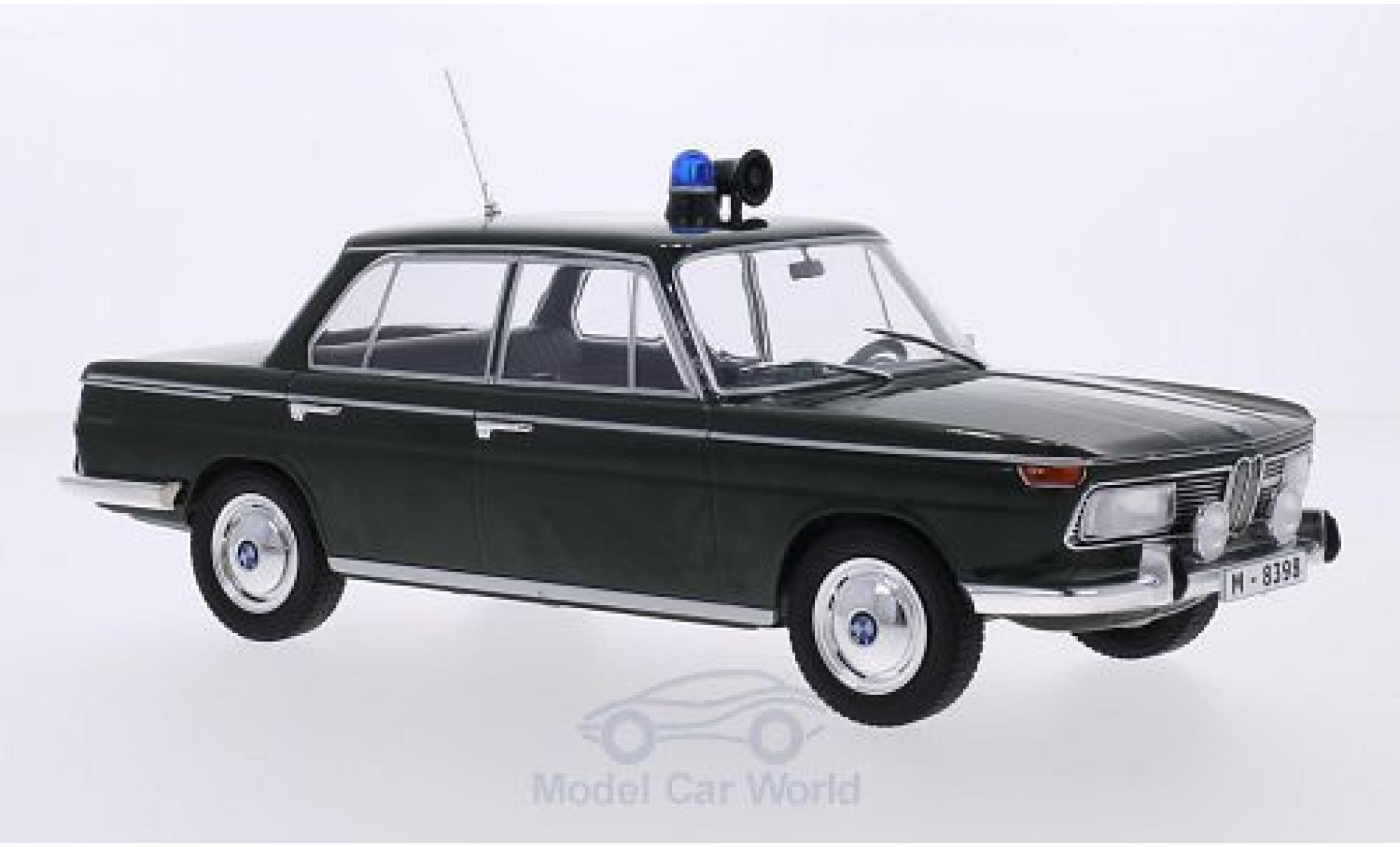 Bmw 2000 A 1/18 MCG TI (Typ 120) groen Politie 1966 T&uuml;ren und Hauben geschlossen modelauto