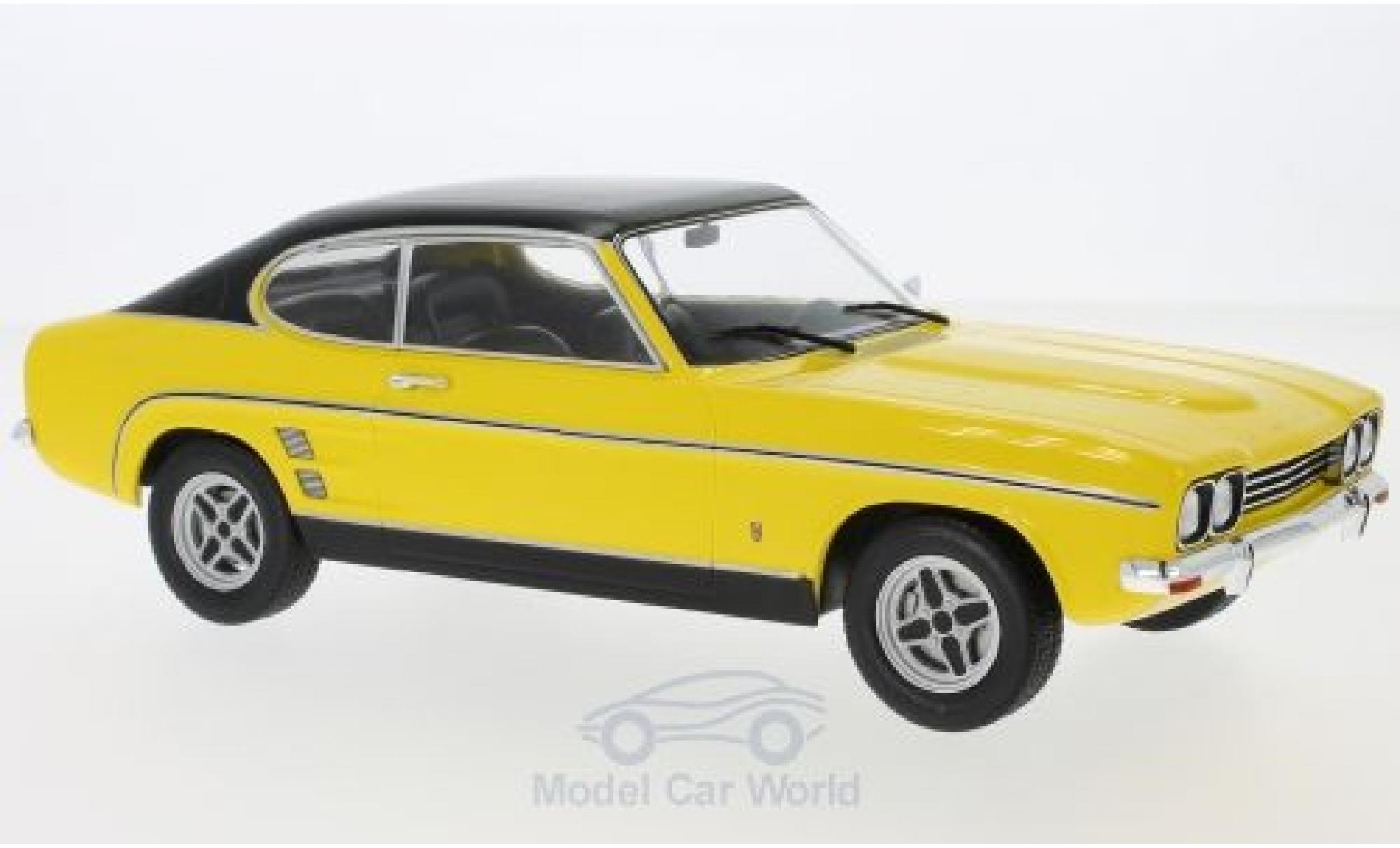 Ford Capri 1/18 MCG MKI 2000 GXL geel/zwart 1973 modelauto