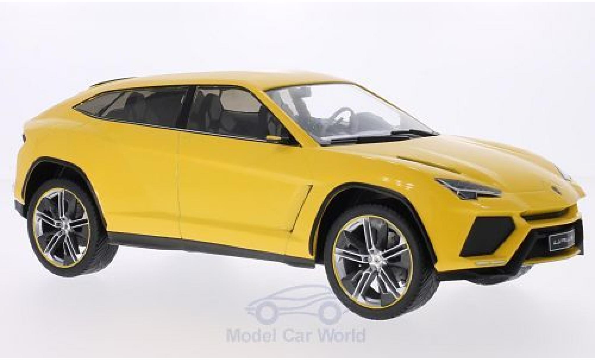 Lamborghini Urus 1/18 MCG metallic geel 2012 T&uuml;ren und Hauben geschlossen modelauto