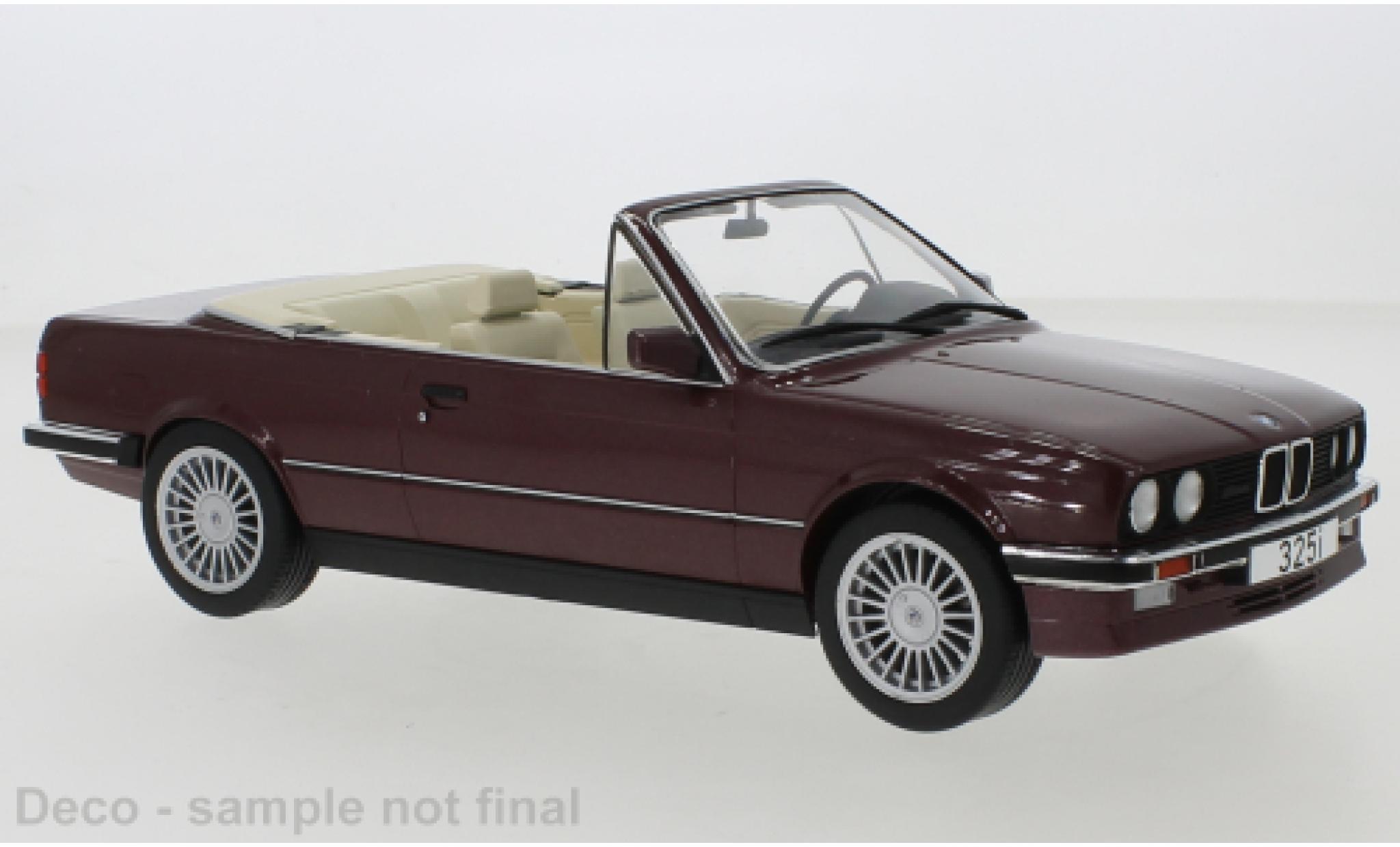 Bmw 325 1/18 MCG i (E30) Cabriolet metallic rood 1985 modelauto