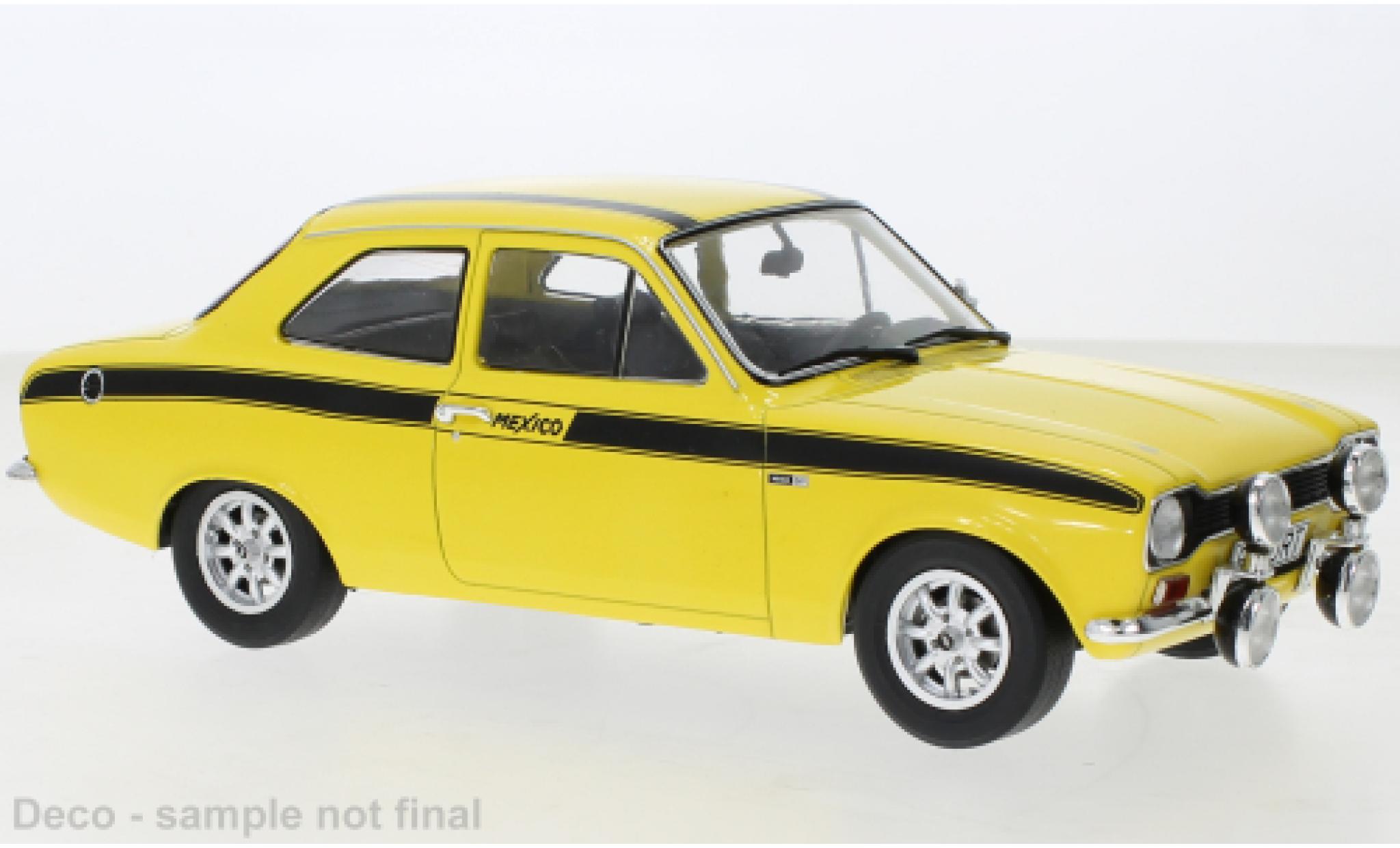 Ford Escort 1/18 MCG MK I Mexico geel 1973 modelauto