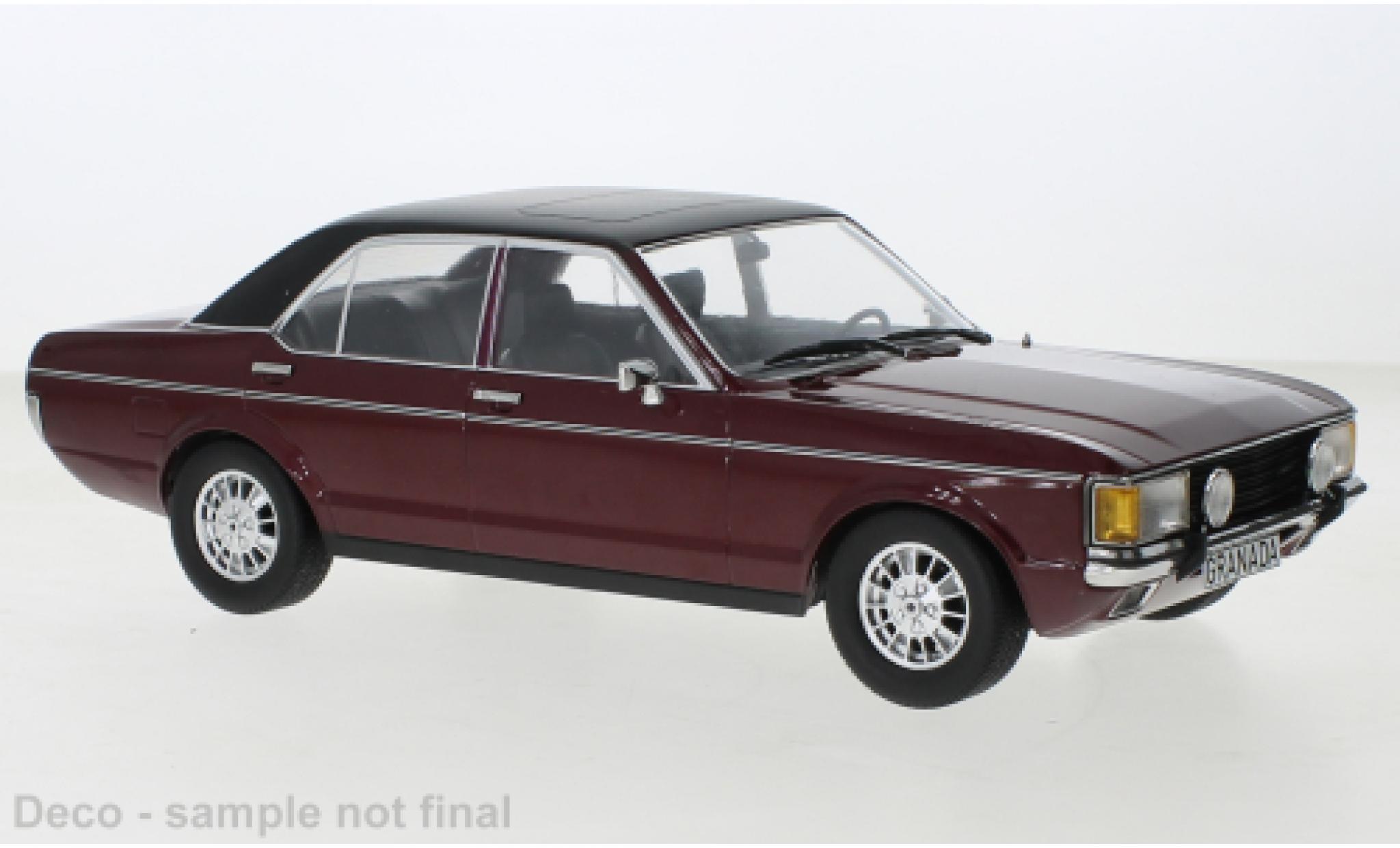 Ford Granada 1/18 MCG MK I metallic rood/matt-zwart 1975 modelauto