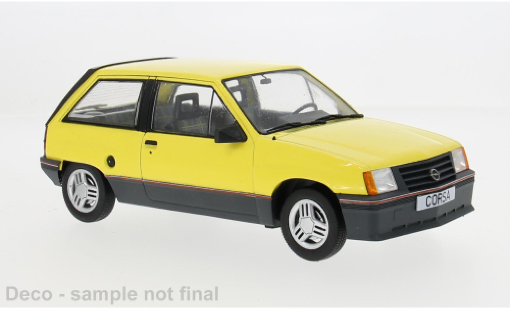 Opel Corsa 1/18 MCG A SR geel 1983 1:18 modelauto
