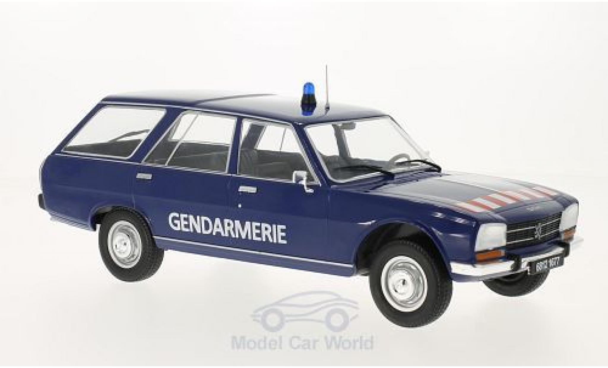 Peugeot 504 Break 1/18 MCG Stationwagen blauw Gendarmerie 1976 T&uuml;ren und Hauben geschlossen modelauto