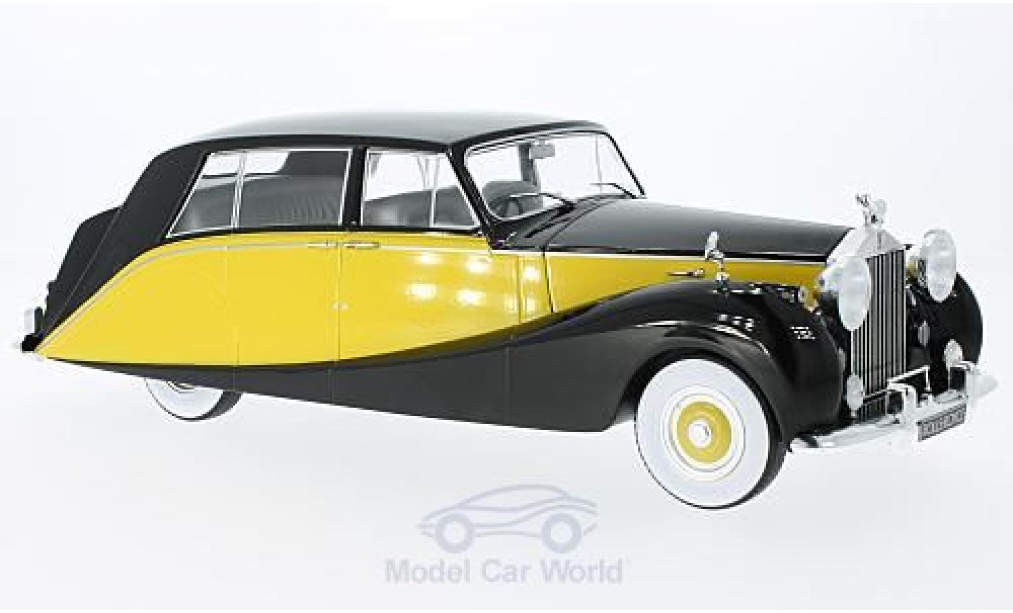 Rolls Royce Silver Wraith 1/18 MCG Empress by Hooper zwart/geel RHD 1956 modelauto