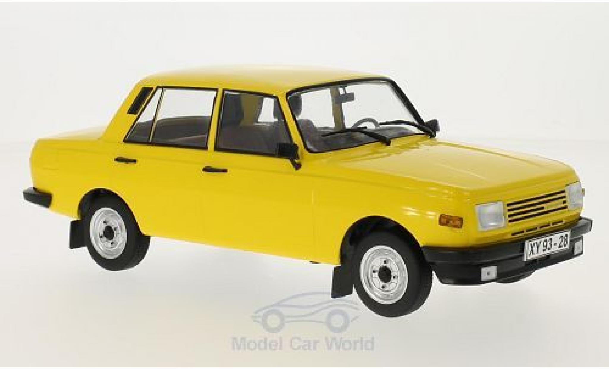 Wartburg 353 1/18 MCG geel 1985 T&uuml;ren und Hauben geschlossen modelauto