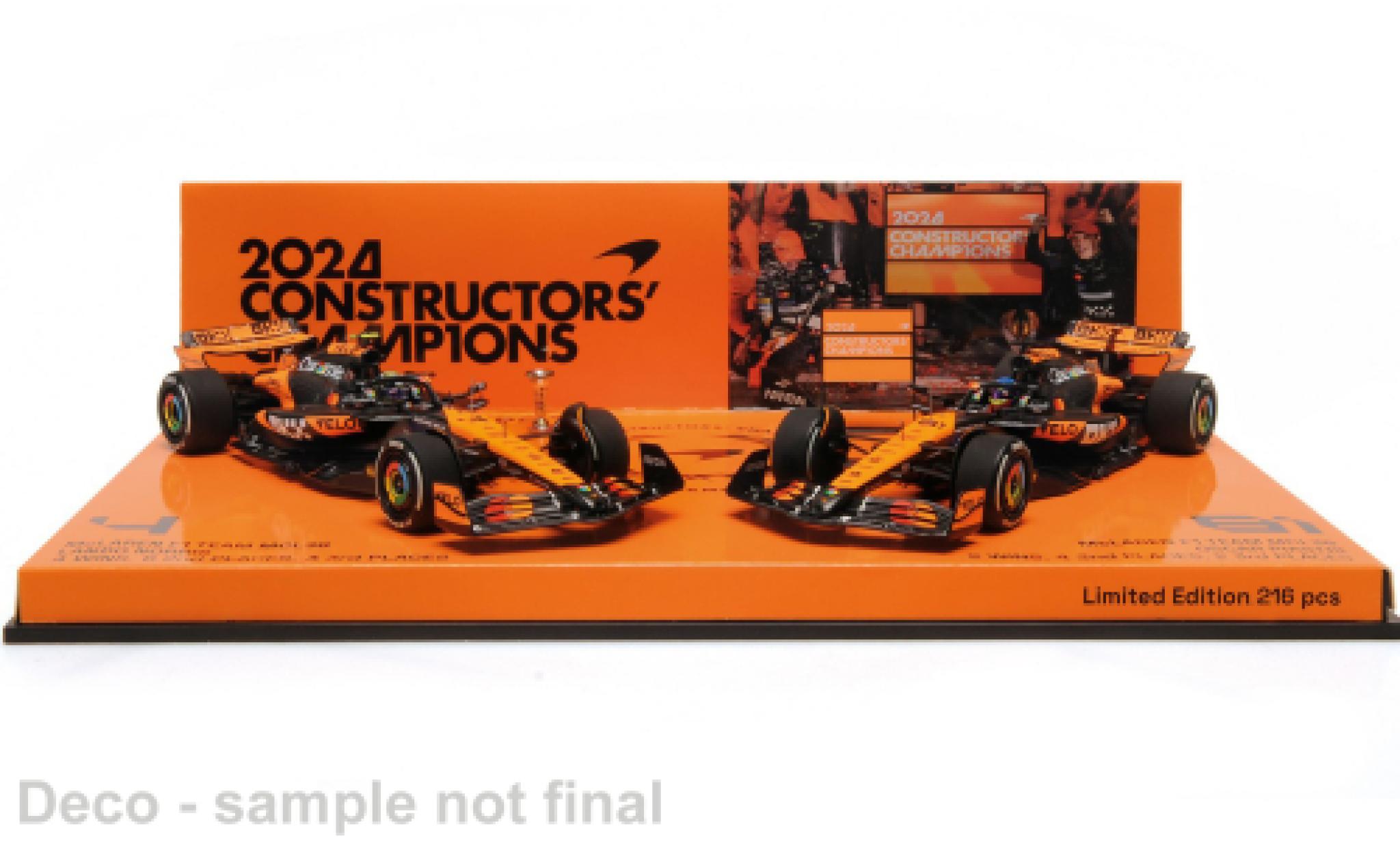 McLaren F1 1/43 Minichamps 2 Car Set: MCL38 GP Abu Dhabi 2024 Team L.Norris/O.Piastri 1:43 modelauto