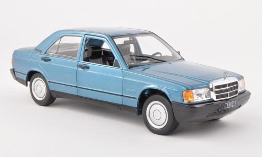 Mercedes 190 E 1/24 WhiteBox E (W201) blauw 1983 modelauto