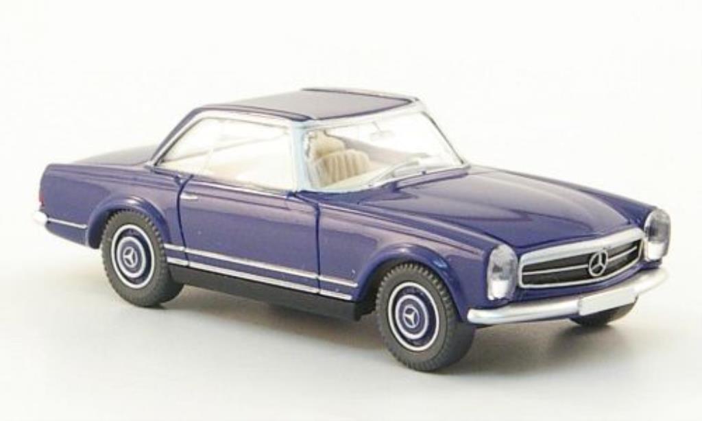 Mercedes 250 1/87 Wiking SL Coupe (W113) blauw modelauto