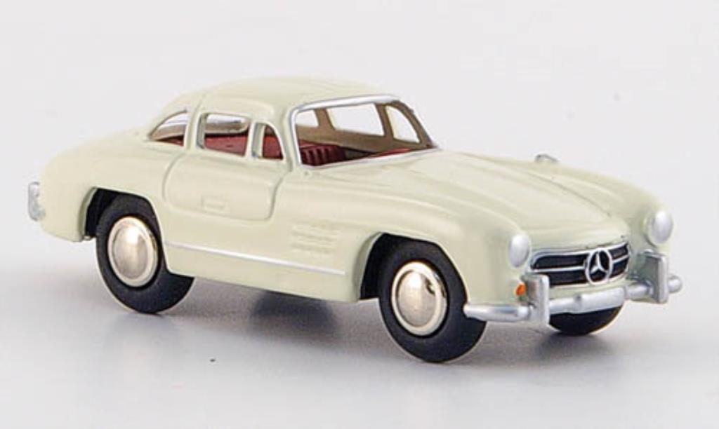 Mercedes 300 SL 1/87 Bub SL creme-wit roodes Interieur 1954 modelauto