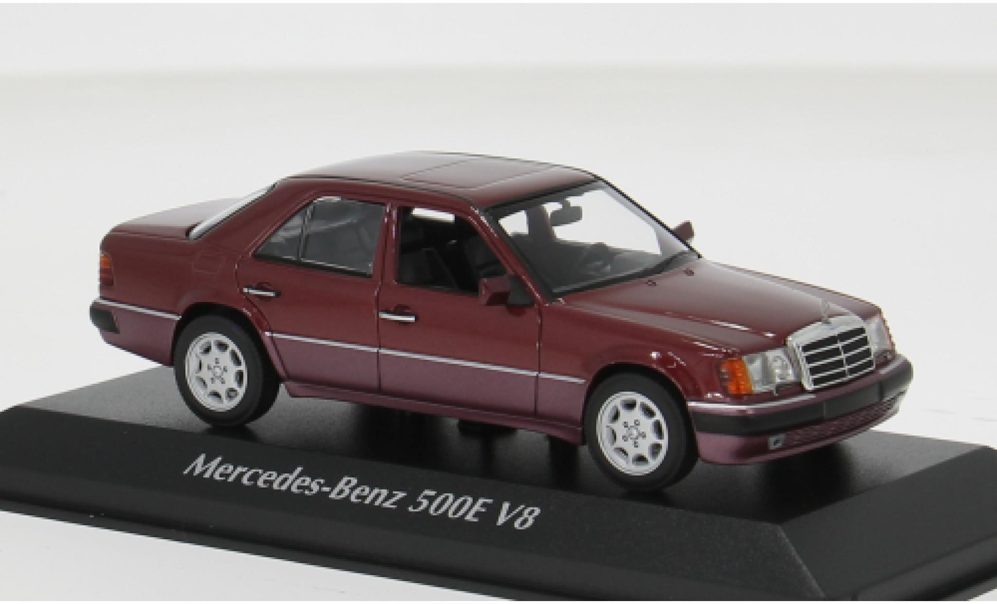 Mercedes 500 1/43 Minichamps E (W124) rood 1991 1:43 modelauto