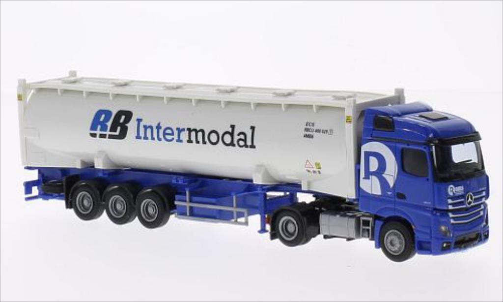 Mercedes Actros 1/87 AWM 2 Stream./Aerop. Rooms/Intermodal Silo-Co.-SZ modelauto