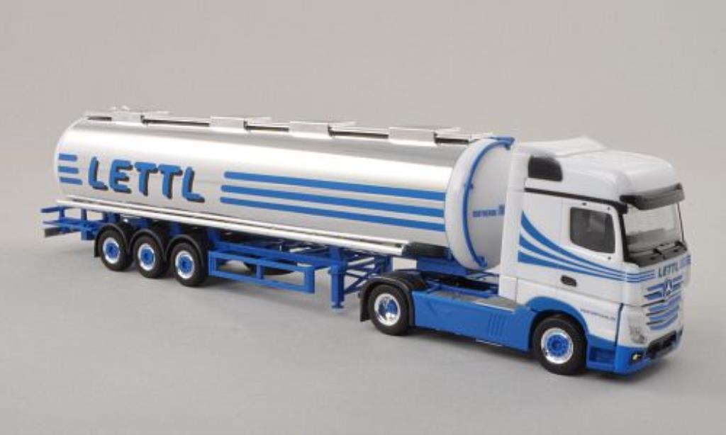 Mercedes Actros 1/87 Herpa Bigspace Lettl Lebensmittelchromtank-SZ modelauto
