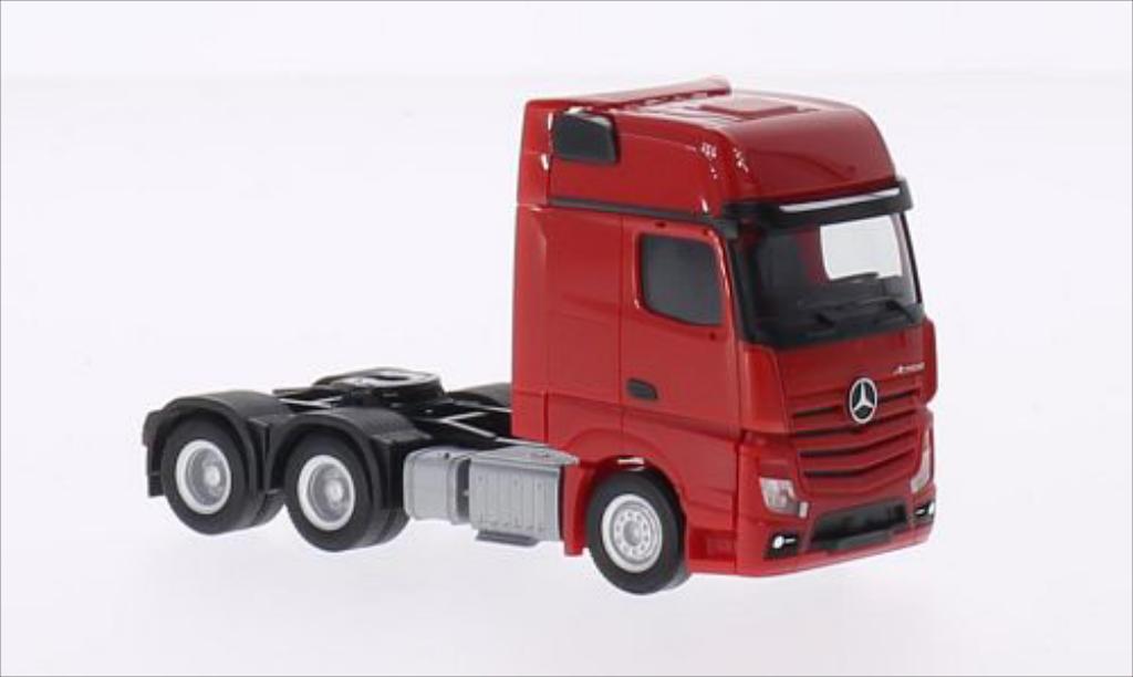 Mercedes Actros 1/87 Herpa Gigaspace 6x4 rood modelauto