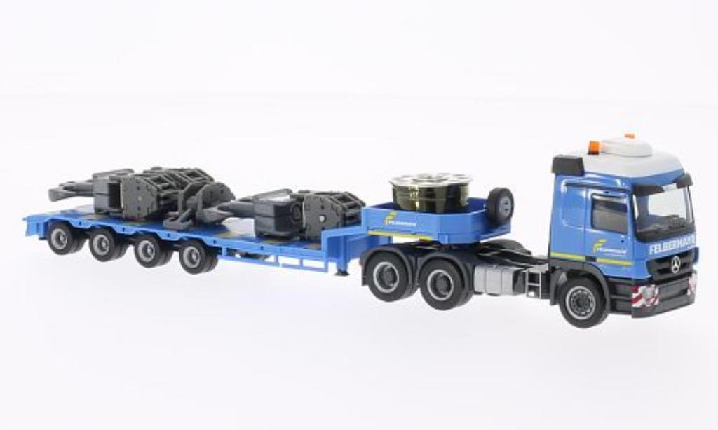 Mercedes Actros 1/87 Herpa L 08 Felbermayr (A) mit Hakenflaschen fur Liebherr LR 1600/2 (A) Semitieflade-SZ modelauto