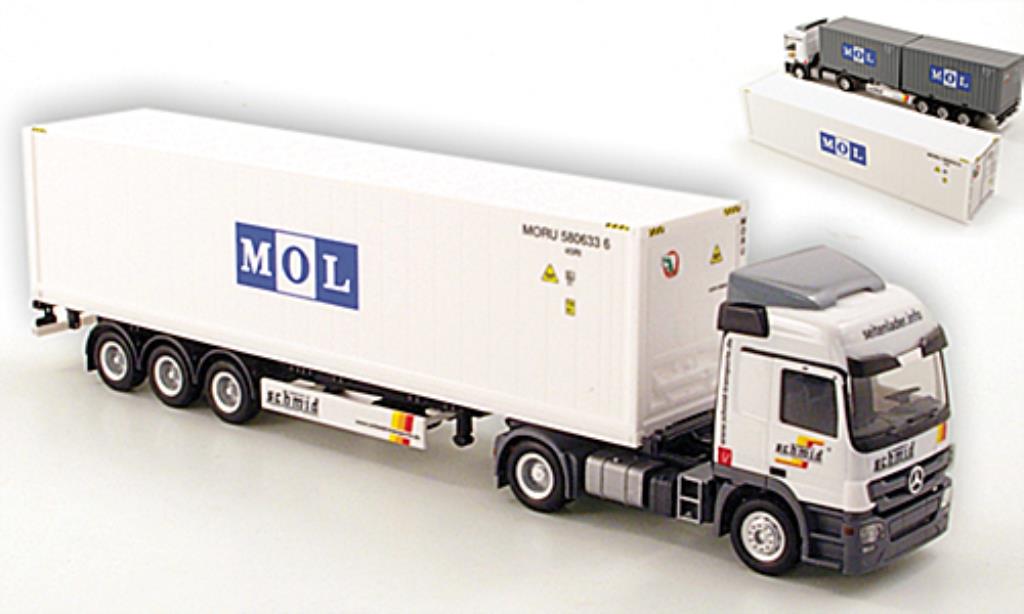 Mercedes Actros 1/87 Herpa L 08 Schmid Regensburg / MOL Container-SZ modelauto