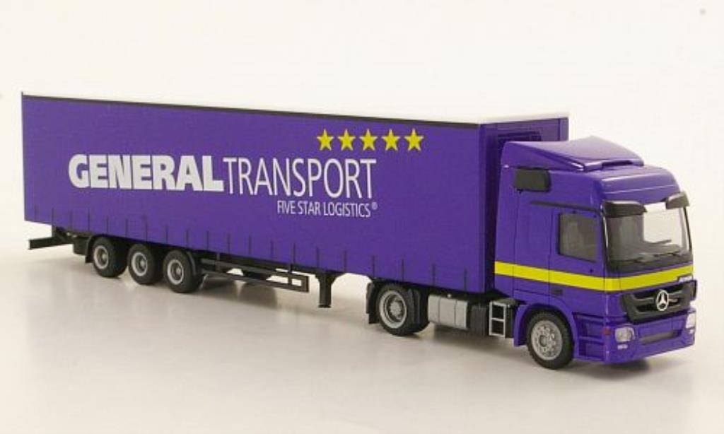 Mercedes Actros 1/87 Herpa L General Transport Lowliner-Sattelzug modelauto