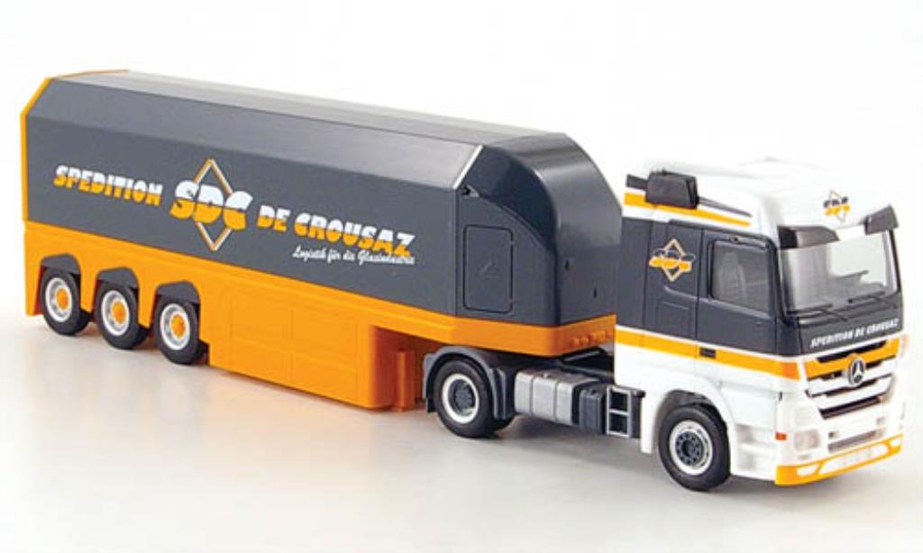 Mercedes Classe GLA 1/87 Herpa Actros LH 08 Glastransp.-SZ Interliner/De Crousaz modelauto