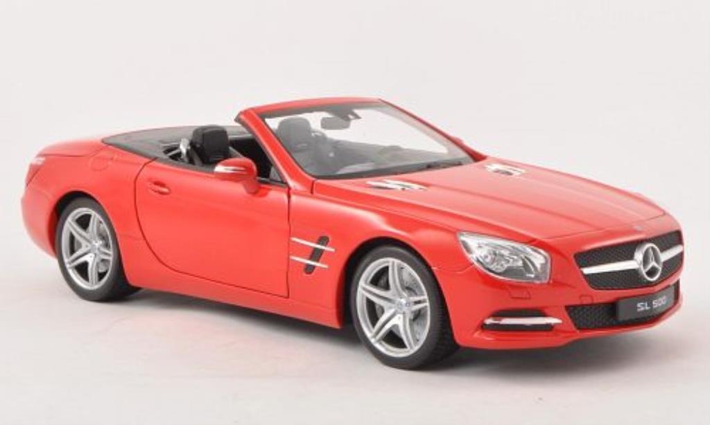 Mercedes Classe SL 500 1/18 Welly 500 (R231) rood Verdeck geoffnet 2012 modelauto