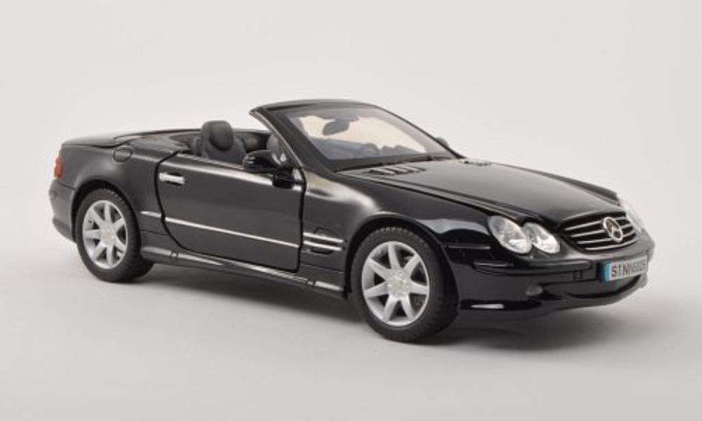 Mercedes Classe SL 500 1/18 Motormax 500 zwart mit Klappverdeck 2002 modelauto