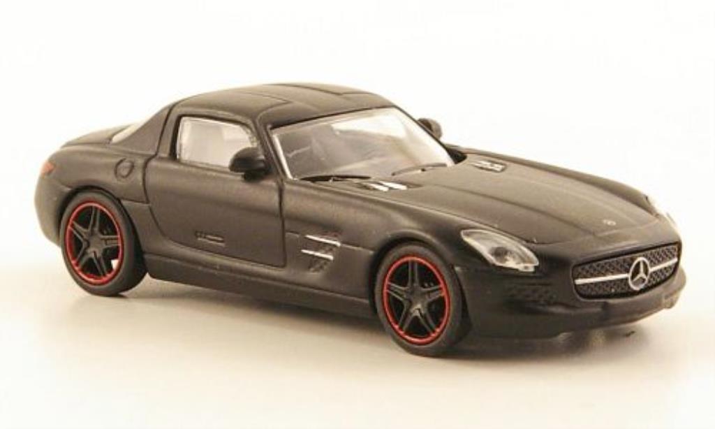 Mercedes SLS 1/87 Schuco AMG (C197) mattzwart modelauto