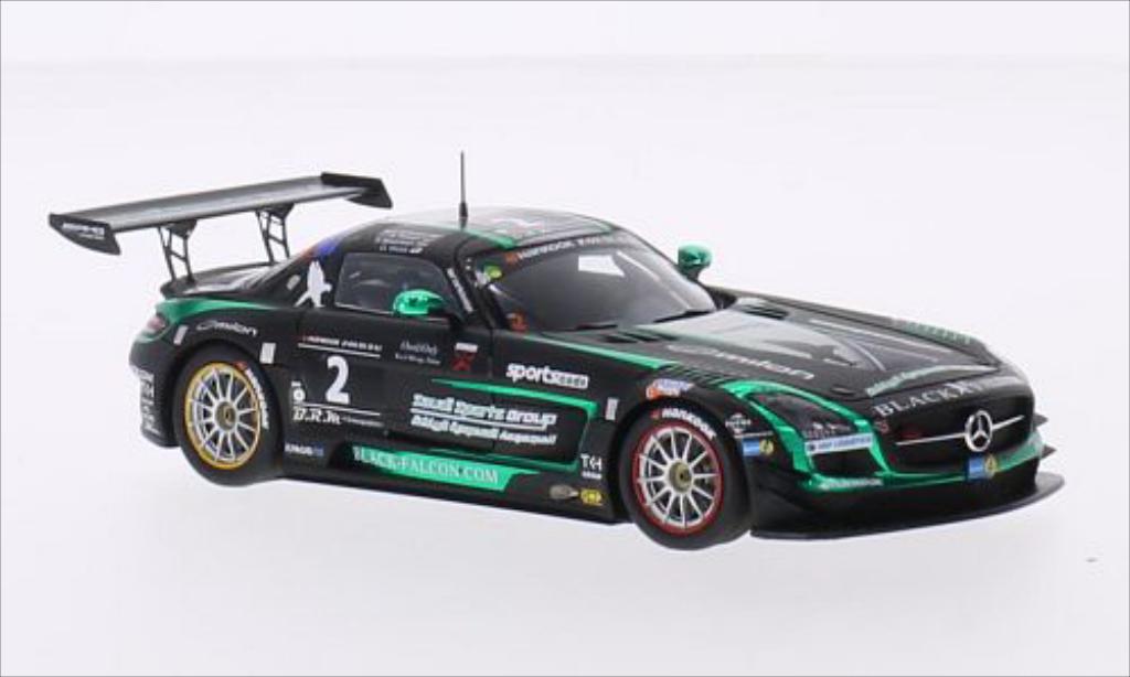 Mercedes SLS 1/43 Spark AMG GT3 No.2 Black Falcon Racing 24h Dubai 2015 modelauto