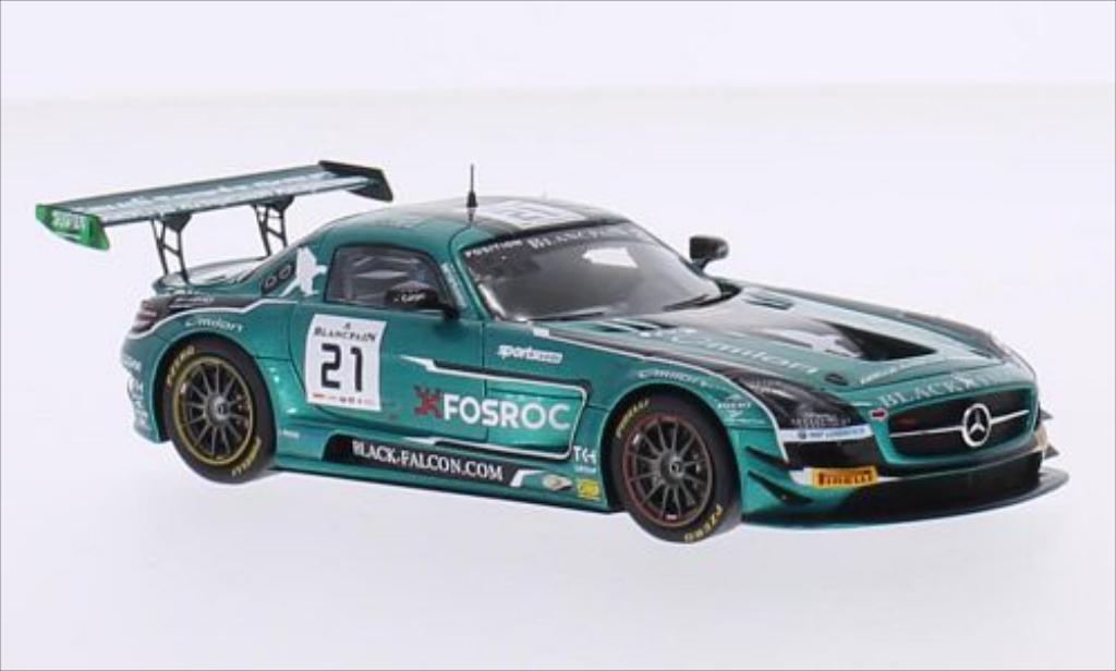 Mercedes SLS 1/43 Spark AMG GT3 No.21 Black Falcon Racing 24h Spa 2015 /A.Al modelauto