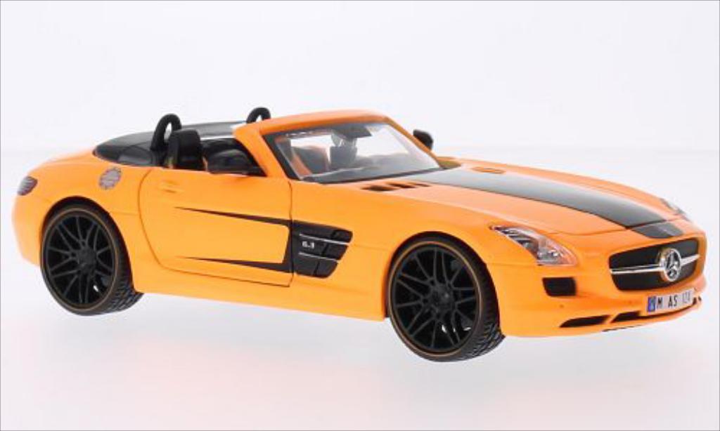 Mercedes SLS 1/24 Maisto AMG Roadster oranje/zwart modelauto